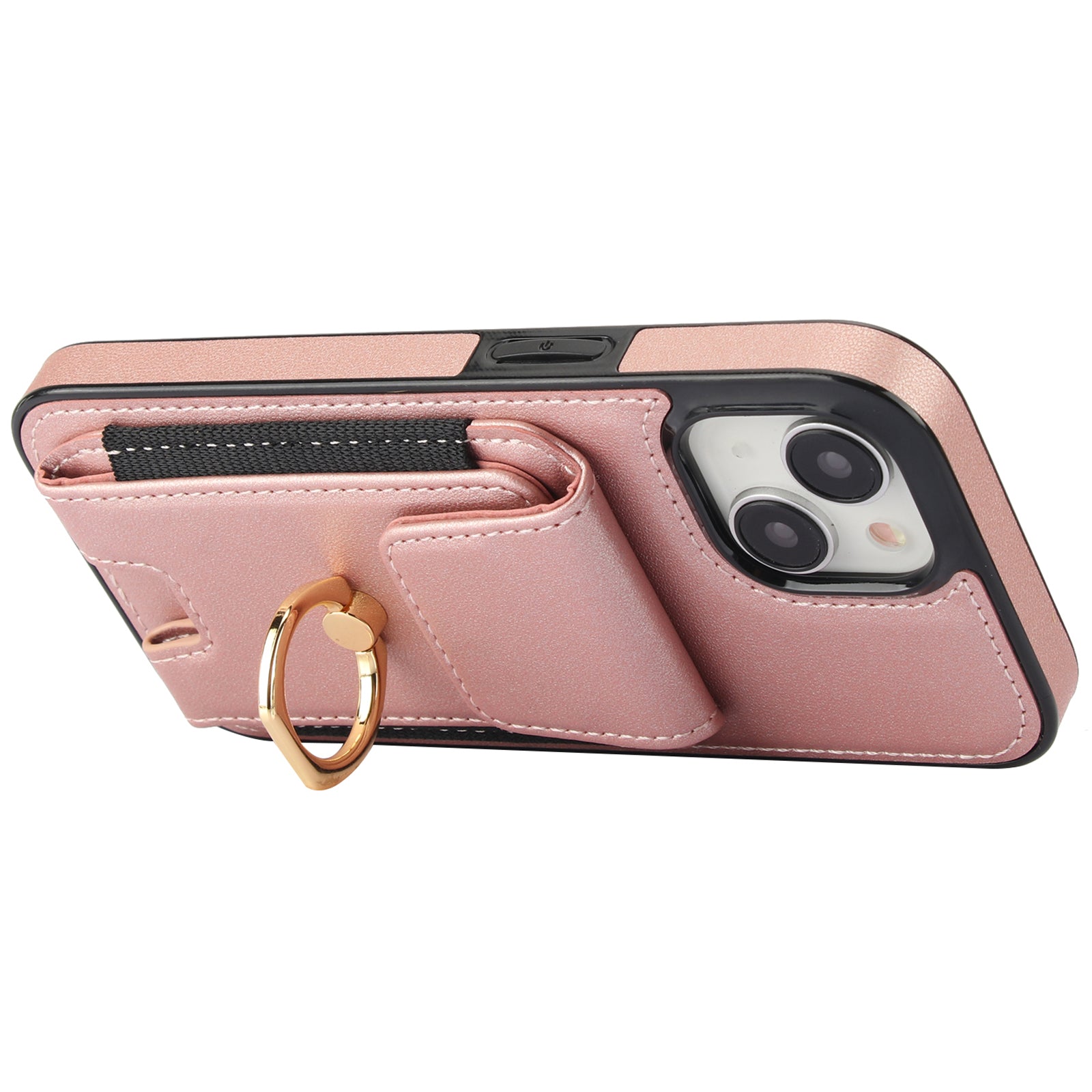 For iPhone 14 Plus Case PU+TPU Kickstand Card Holder Phone Cover For iPhone 14 Plus Case PU+TPU Kickstand Card Holder Phone Cover